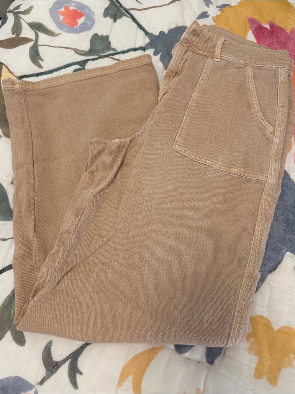 American Eagle Wide Leg Jeans, Khaki